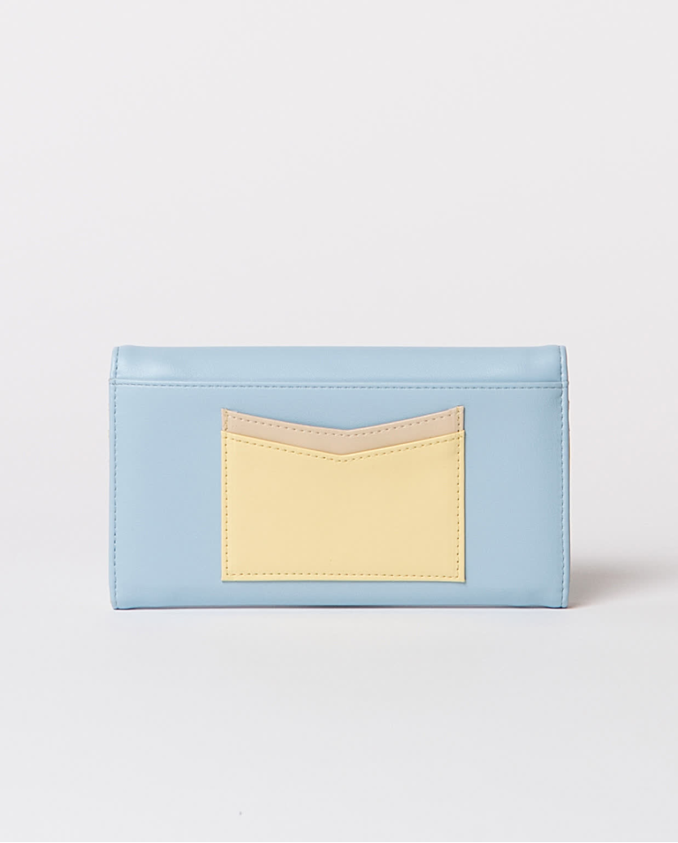 Surkana Cartera Sobre Con Solapa Lisa Azul Celeste