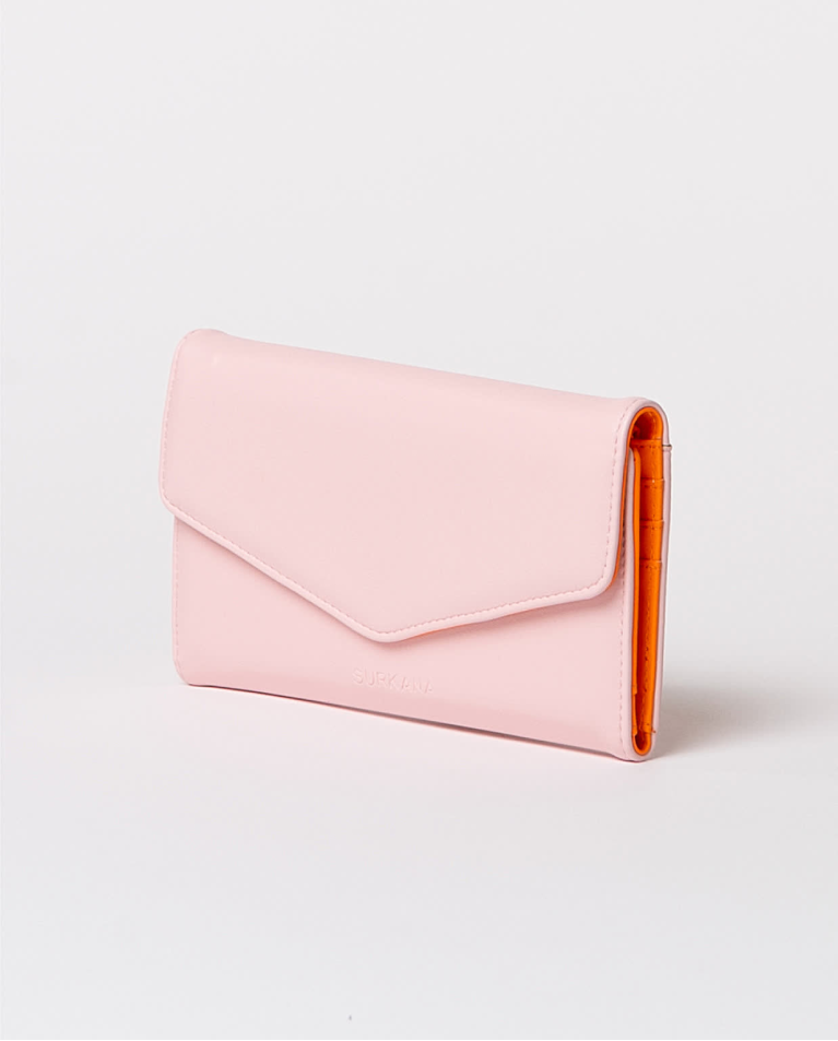 Surkana Cartera Sobre Con Solapa Lisa Rosa