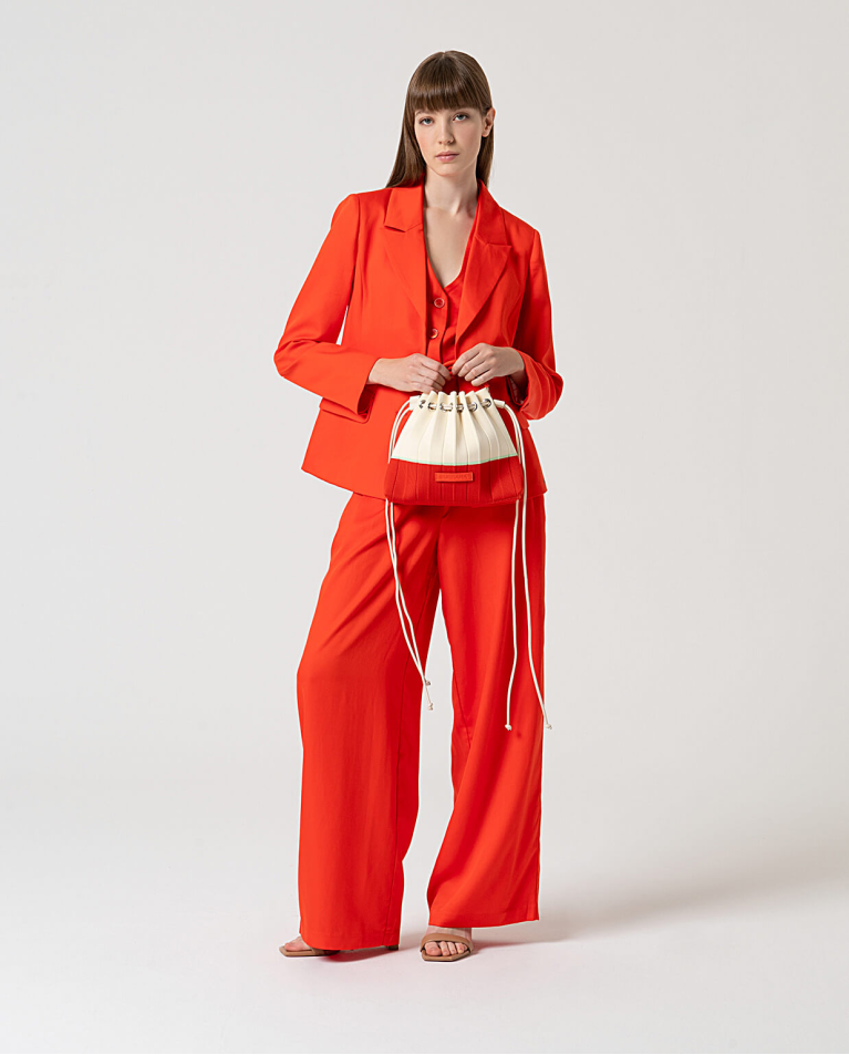 Surkana Chaleco Cuello Halter Liso Naranja