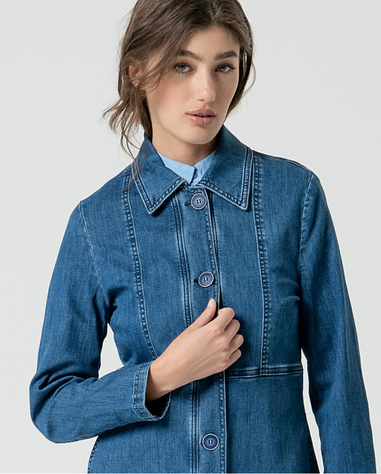 Surkana Chaqueta Denim Larga Azul