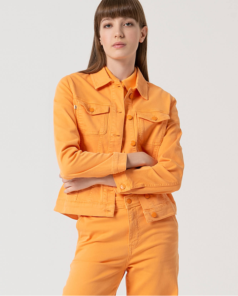surkana Chaqueta denim lisa Mandarina