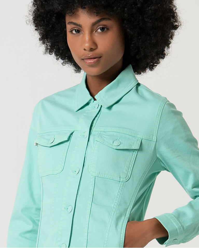 Surkana Chaqueta Denim Lisa Verde Agua