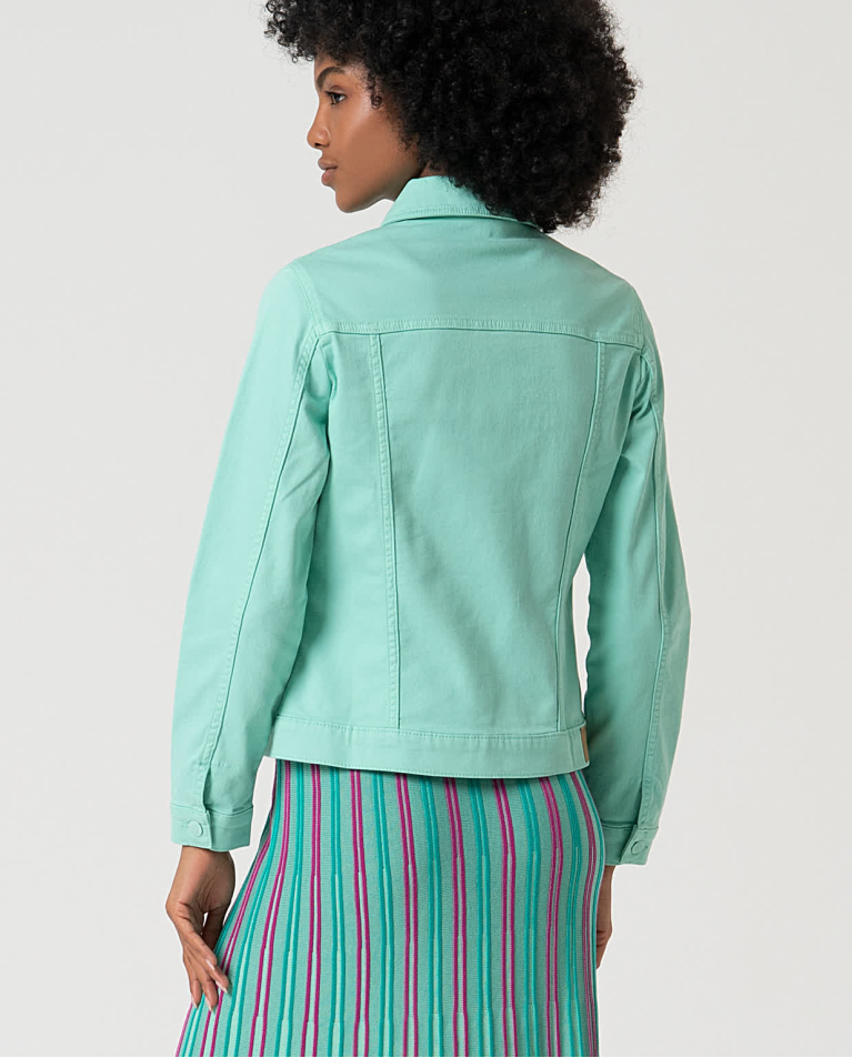 Surkana Chaqueta Denim Lisa Verde Agua