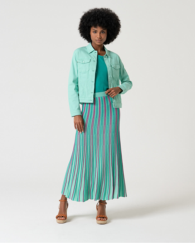 Surkana Chaqueta Denim Lisa Verde Agua