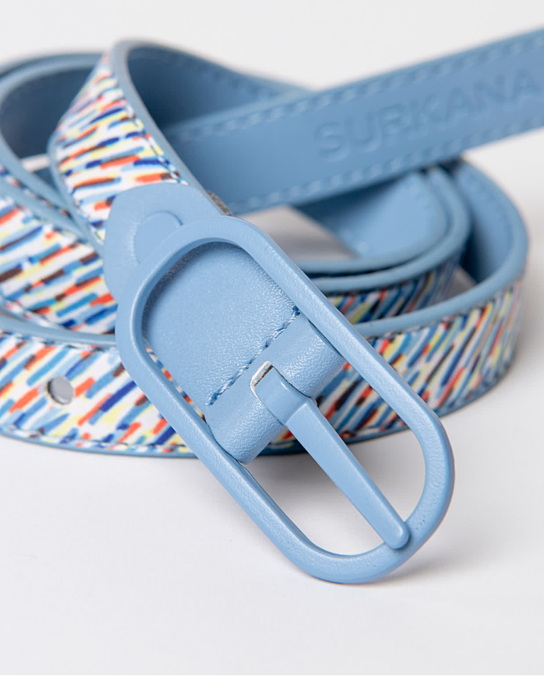 Surkana Cinturón Fino Reversible Azul