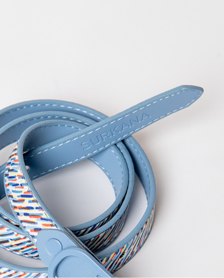 Surkana Cinturón Fino Reversible Azul