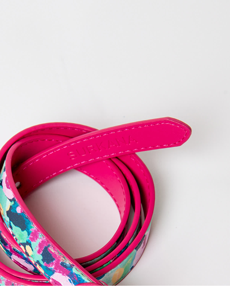 Surkana Cinturón Fino Reversible Fucsia