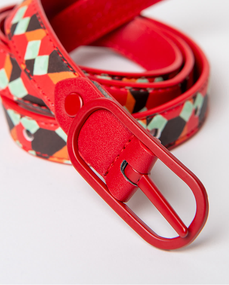 Surkana Cinturón Fino Reversible Rojo