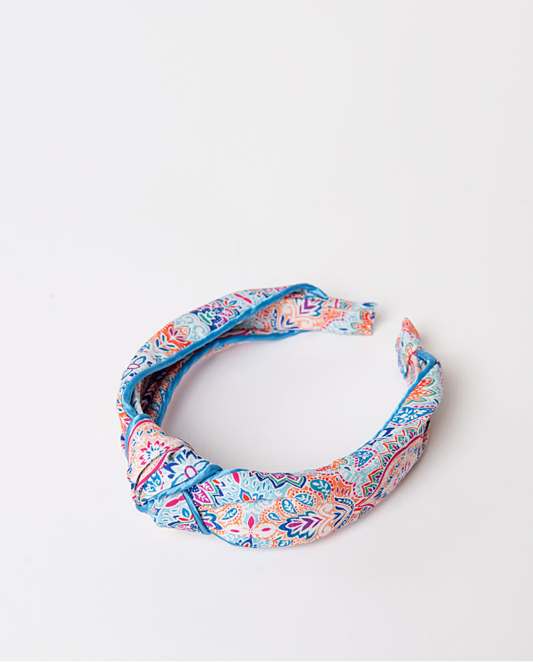 Surkana Diadema Forrada Estampada Azul