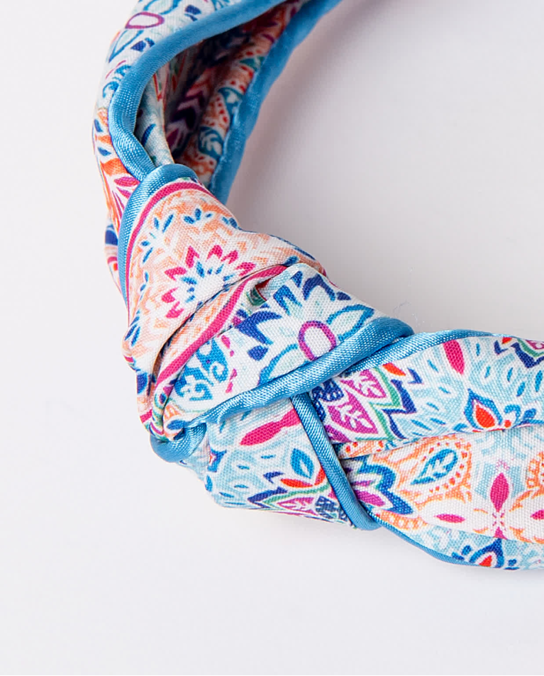 Surkana Diadema Forrada Estampada Azul