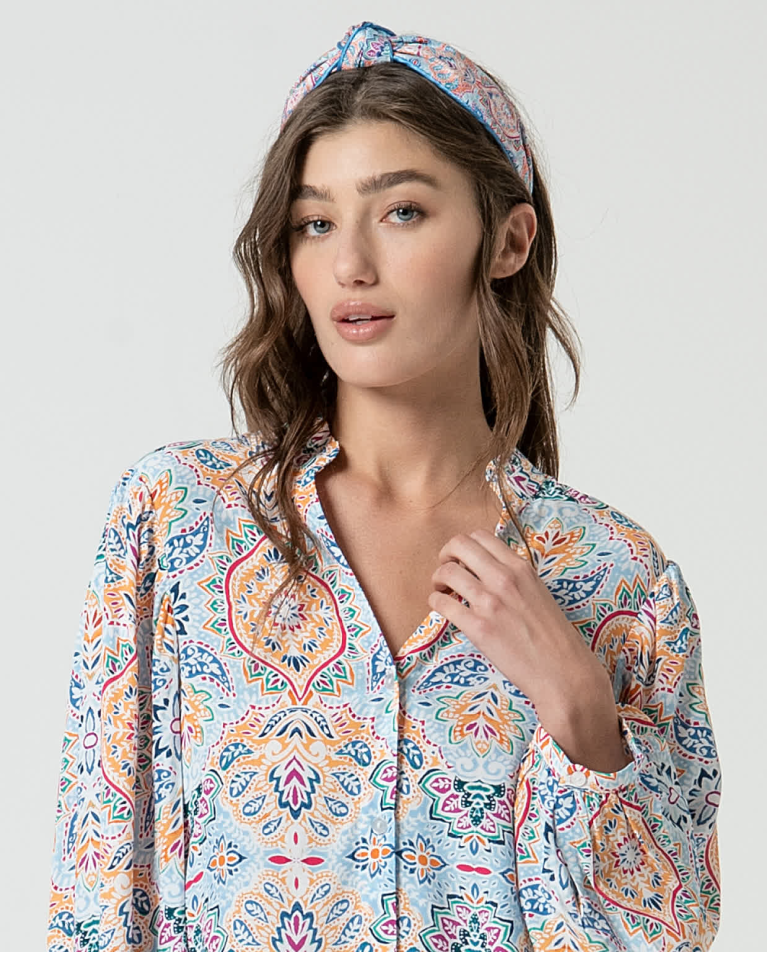 surkana Diadema forrada estampada Azul