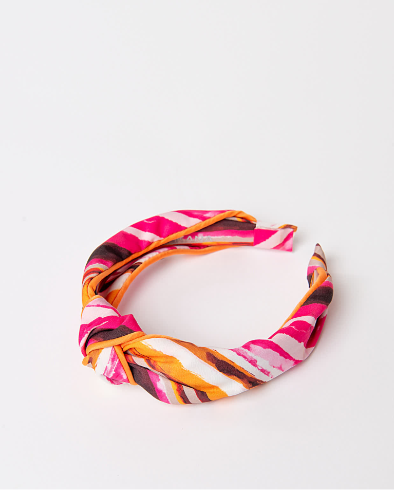 Surkana Diadema Forrada Estampada Fucsia