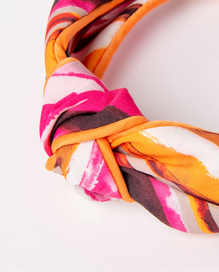 Surkana Diadema Forrada Estampada Fucsia