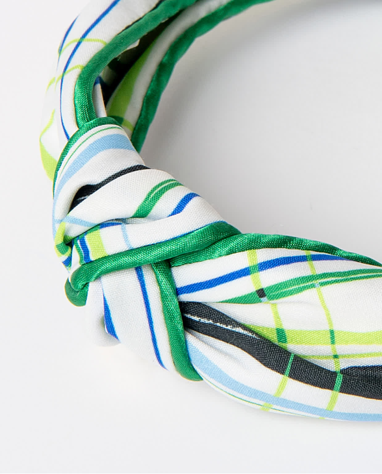 Surkana Diadema Forrada Estampada Turquesa