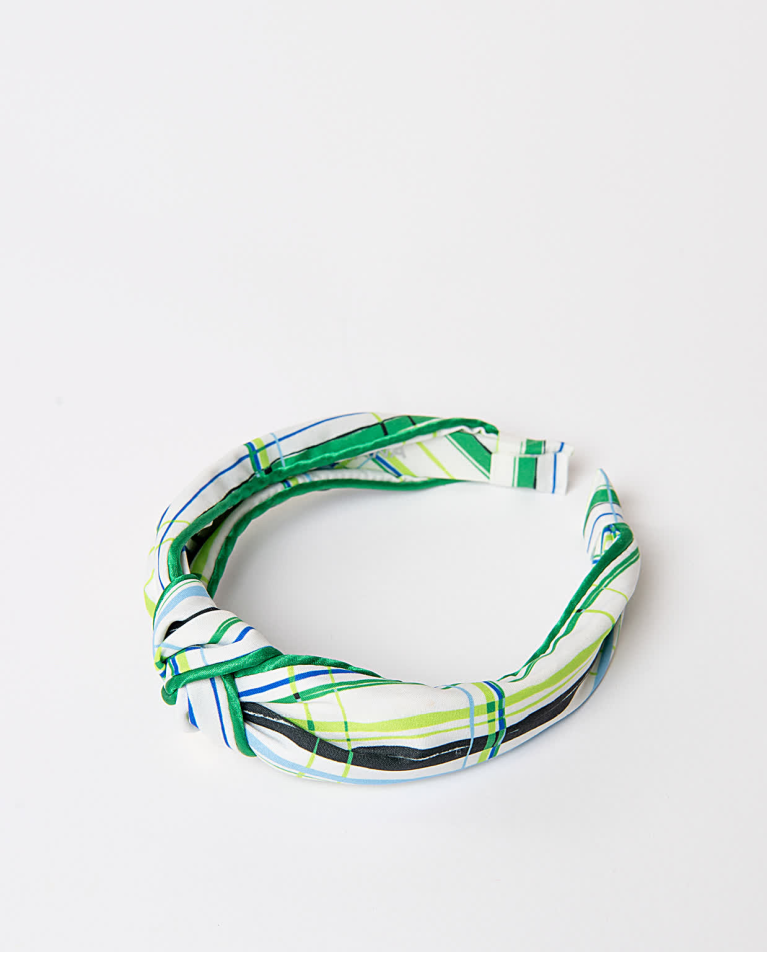 Surkana Diadema Forrada Estampada Turquesa