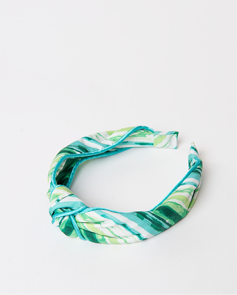 Surkana Diadema Forrada Estampada Verde