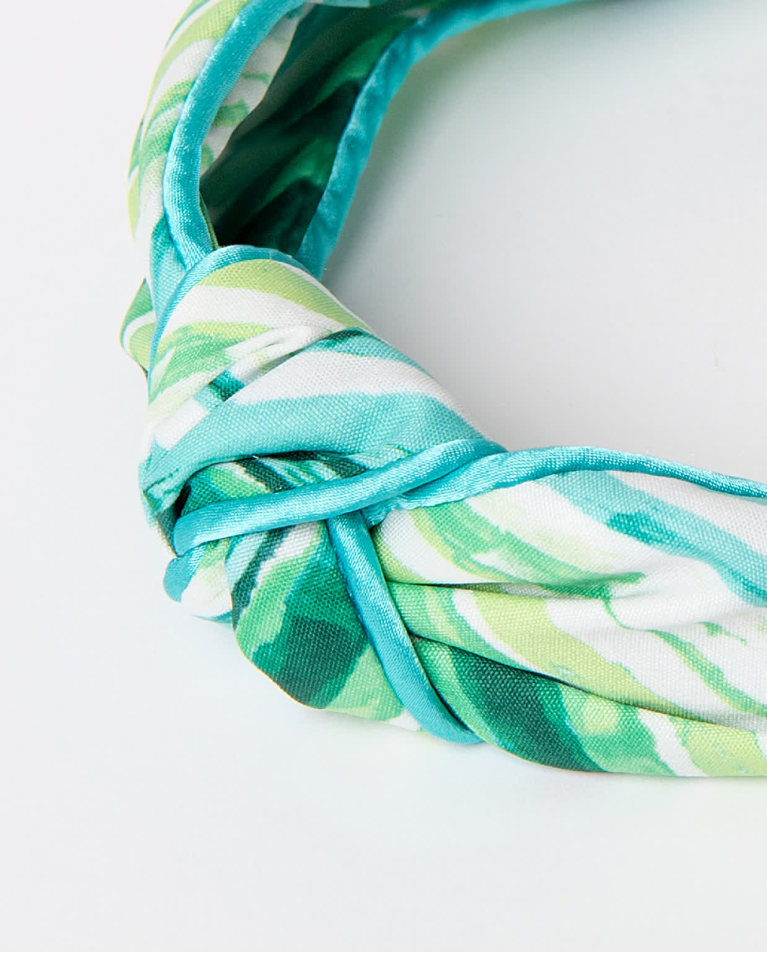 Surkana Diadema Forrada Estampada Verde