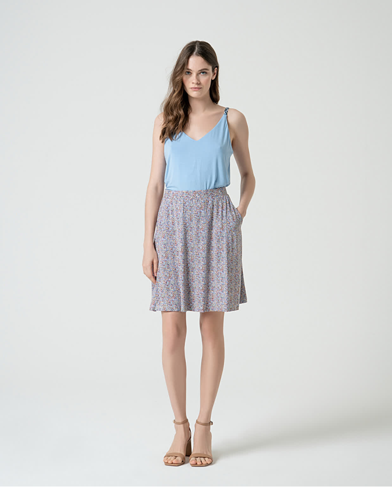 surkana Falda corta elástica estampada Azul
