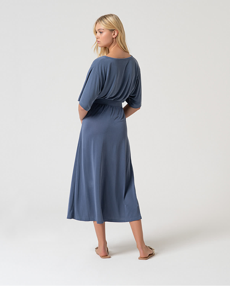 Surkana Falda Elástica Con Abertura Indigo