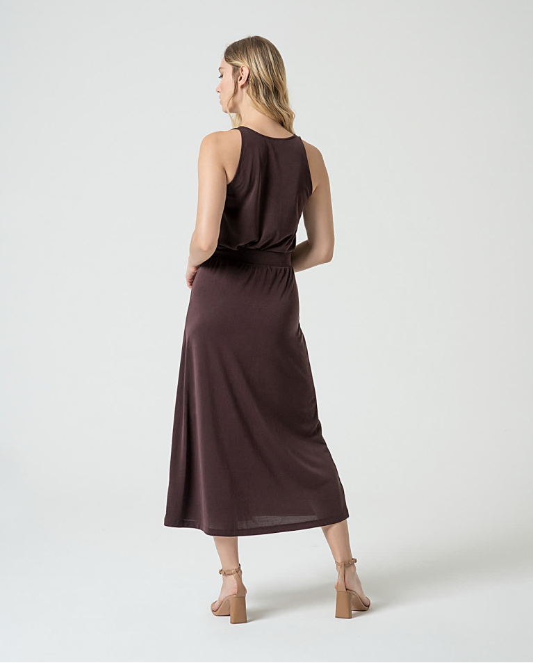 Surkana Falda Elástica Con Abertura Marrón