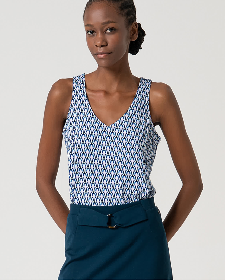 Surkana Falda Midi Elástica Lisa Azul Petróleo