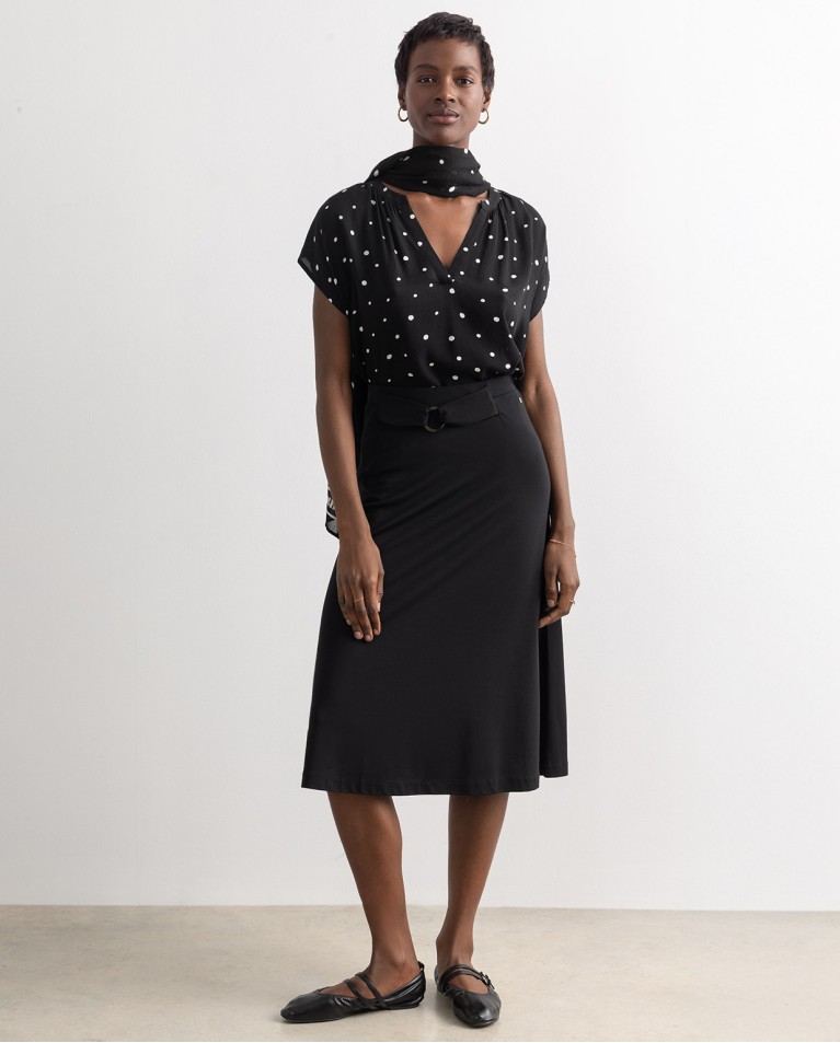 surkana Falda midi elástica lisa Negro