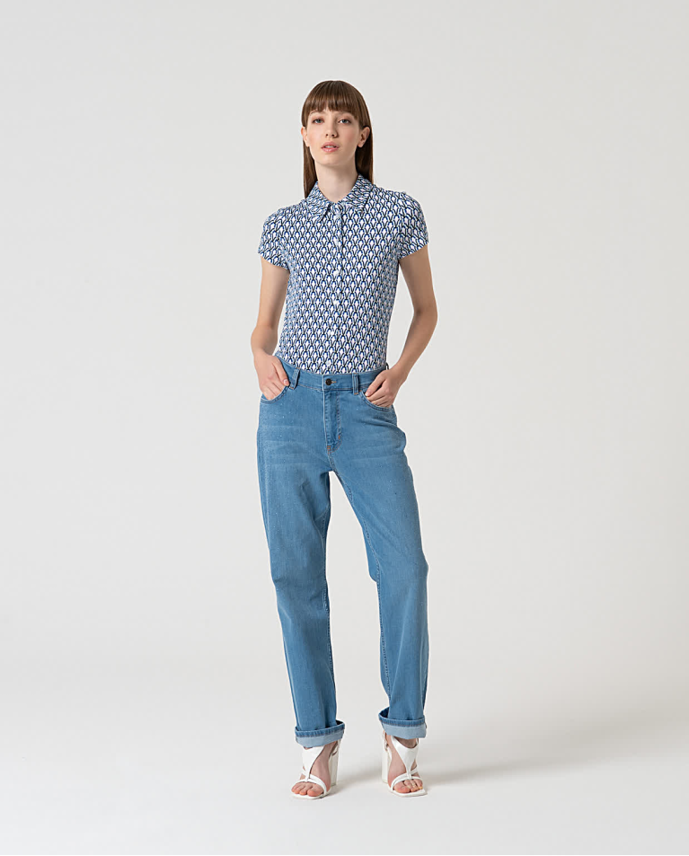 surkana Jeans denim rectos oversize Azul celeste