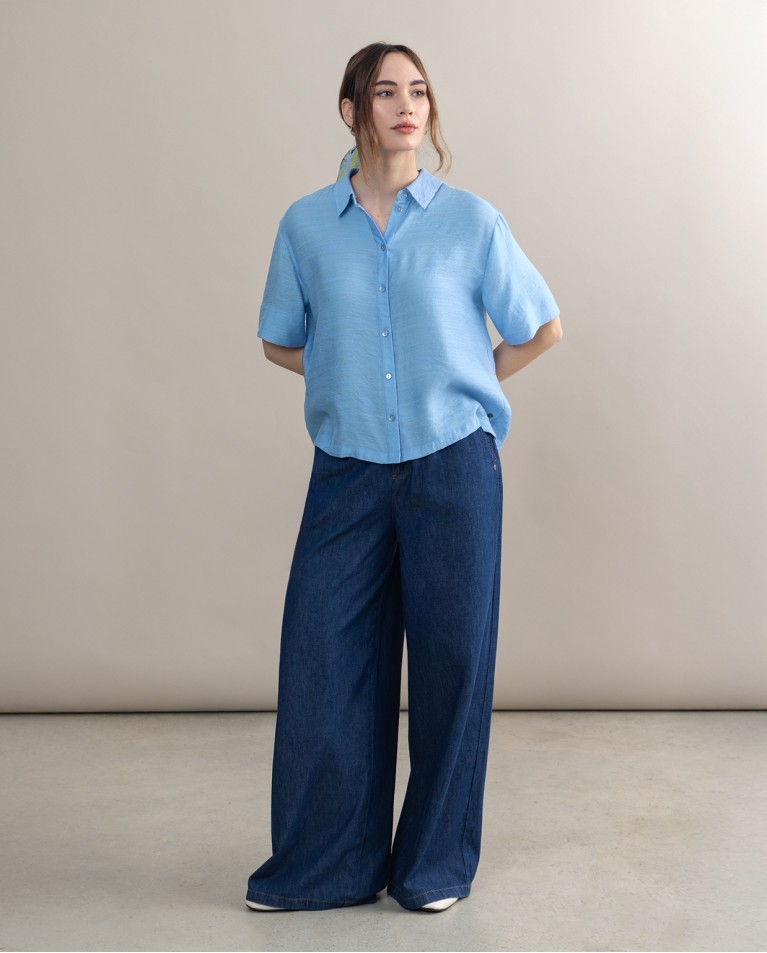 surkana Jeans wide leg algodón Azul