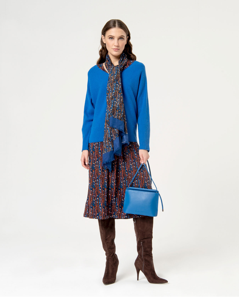 Surkana Jersey De Canalé Grueso Liso Azul