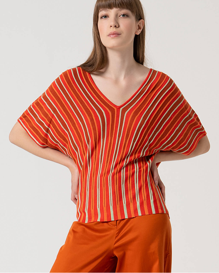 Surkana Jersey De Punto Manga Murciélago Naranja