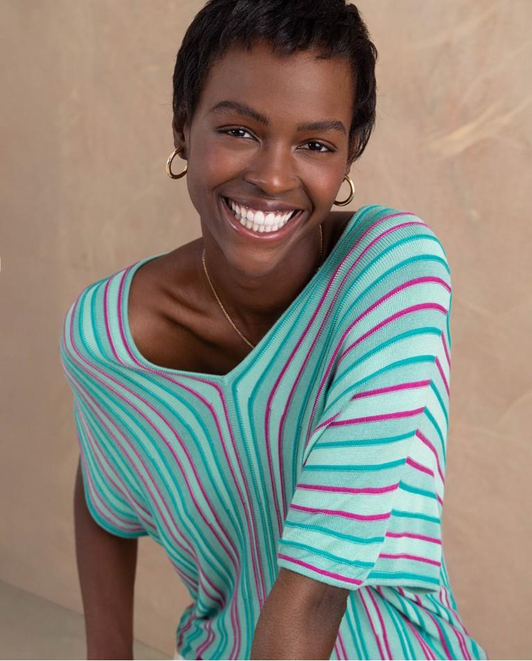 Surkana Jersey De Punto Manga Murciélago Turquesa