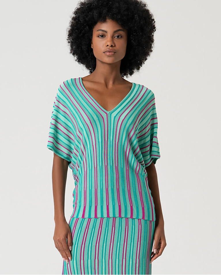 Surkana Jersey De Punto Manga Murciélago Turquesa