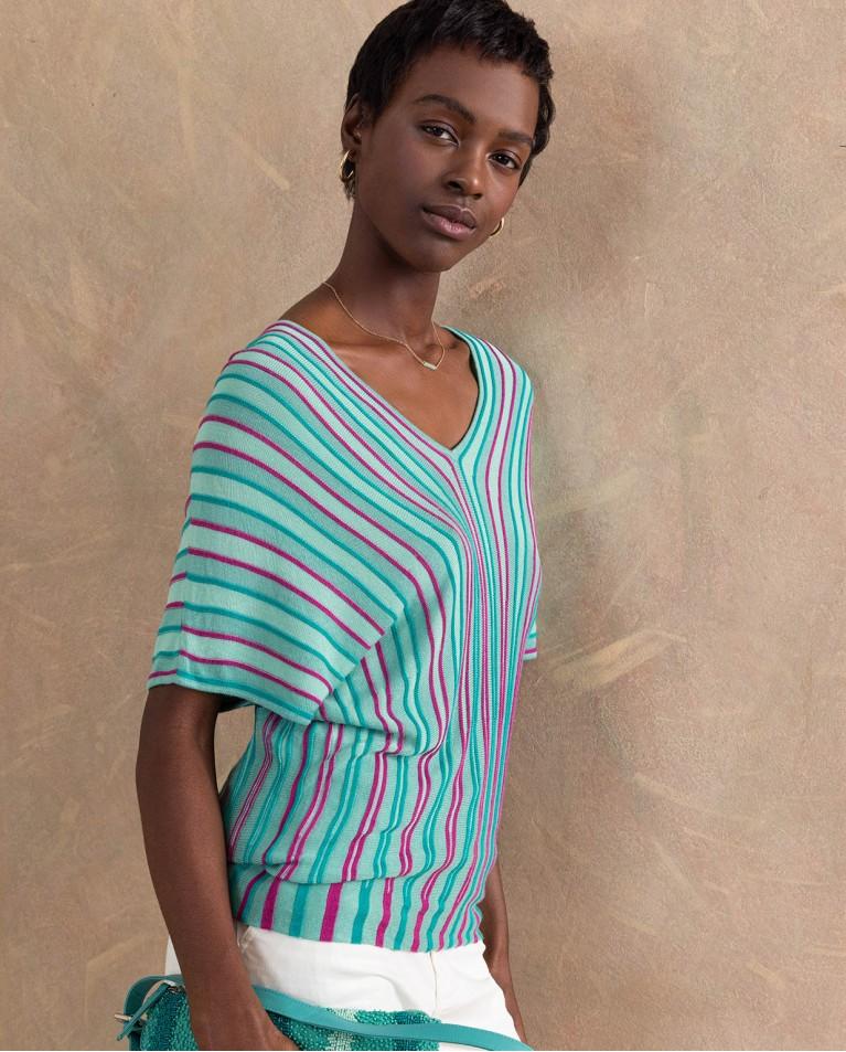 surkana Jersey de punto manga murciélago Turquesa