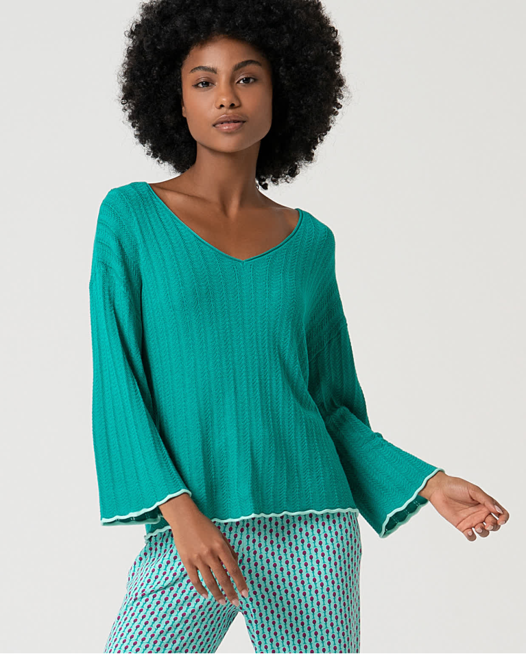 Surkana Jersey De Punto Oversize Liso Esmeralda