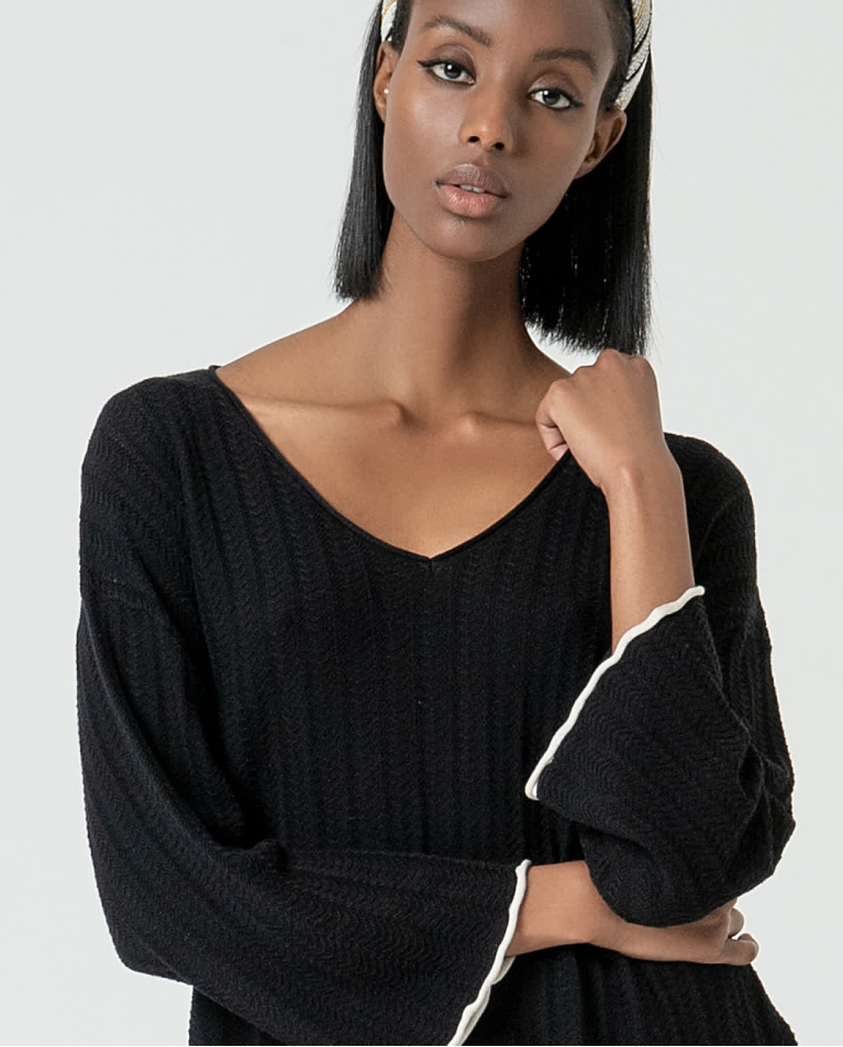 Surkana Jersey De Punto Oversize Liso Negro