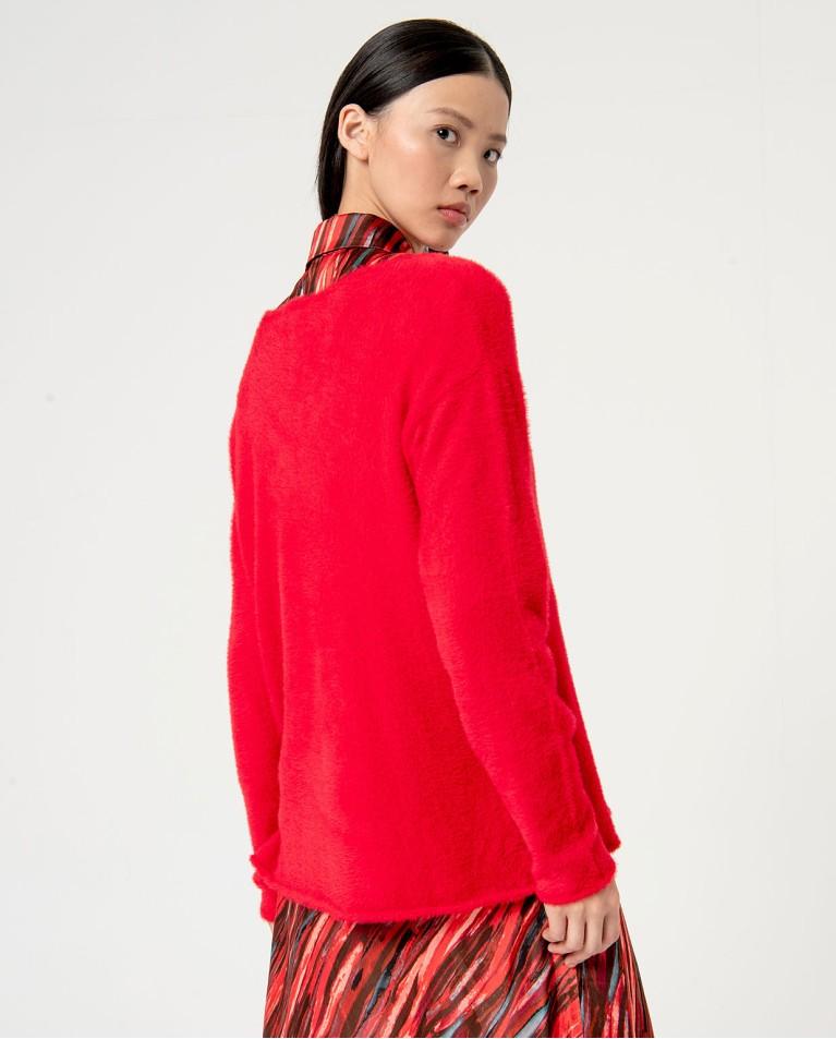 surkana Jersey efecto cepillado liso Rojo