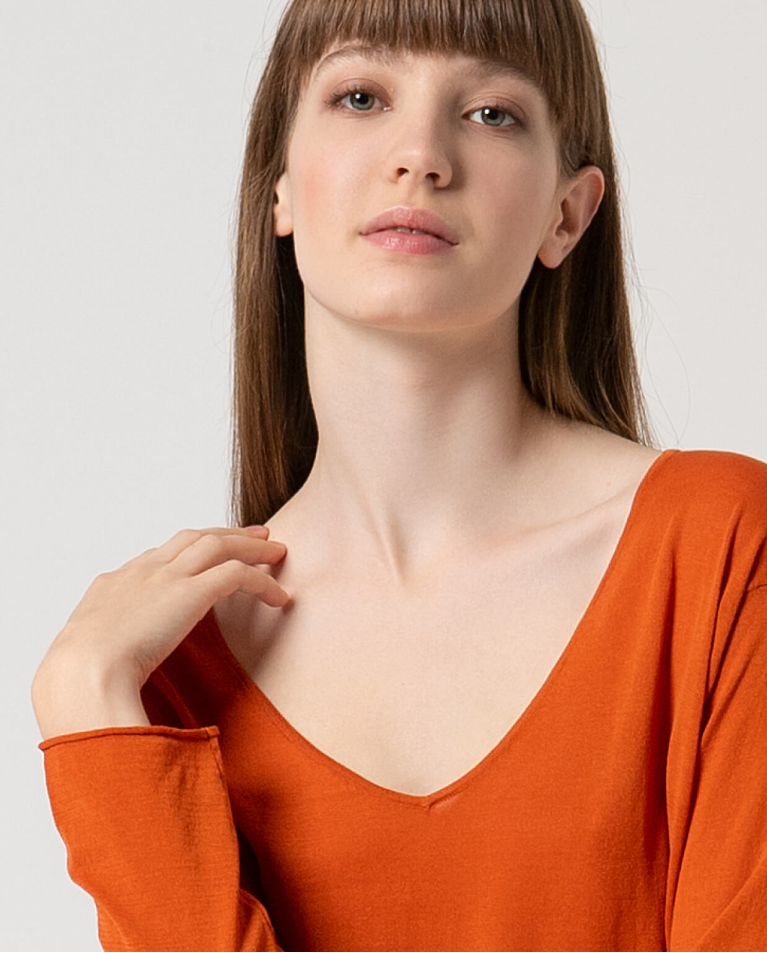 Surkana Jersey Entretiempo Algodón Liso Teja