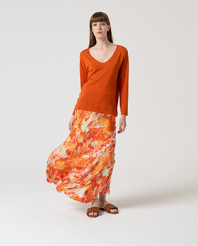 Surkana Jersey Entretiempo Algodón Liso Teja