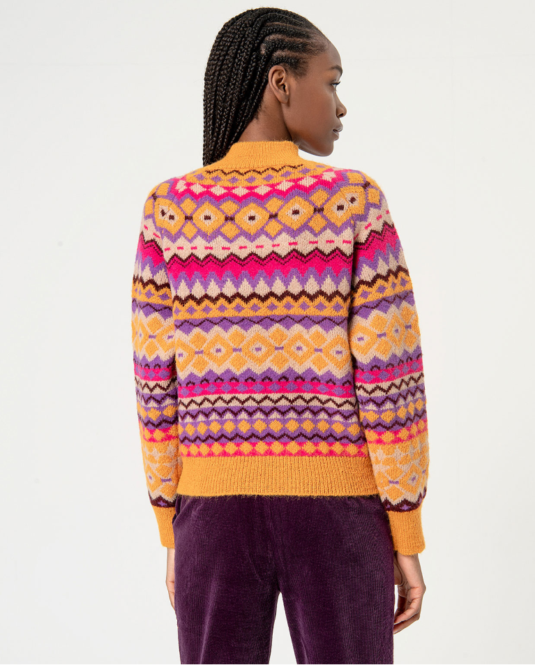 Surkana Jersey Jacquard Rombos Naranja