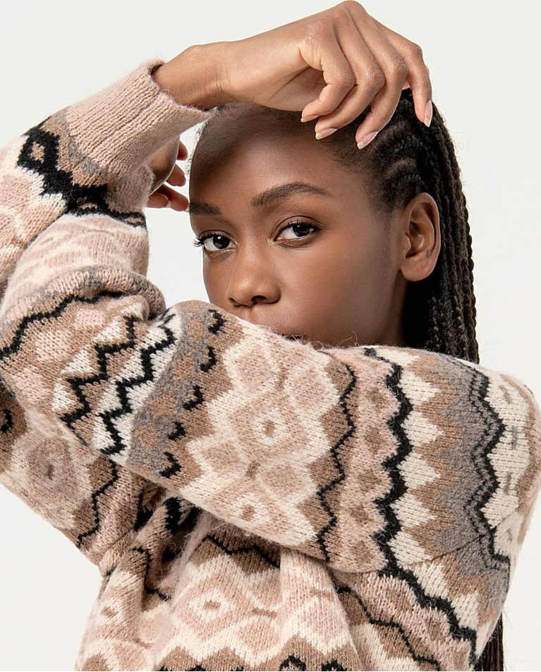 Surkana Jersey Jacquard Rombos Piedra