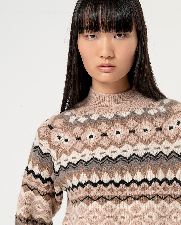 Surkana Jersey Jacquard Rombos Piedra