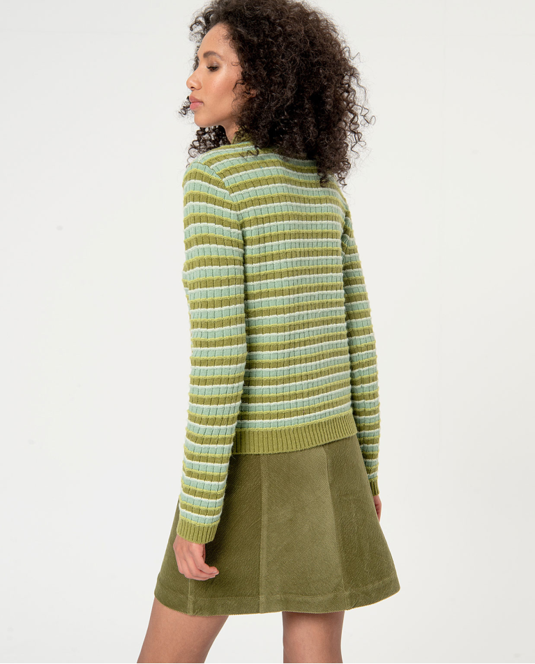 Surkana Jersey Lana Estructura A Rayas Verde