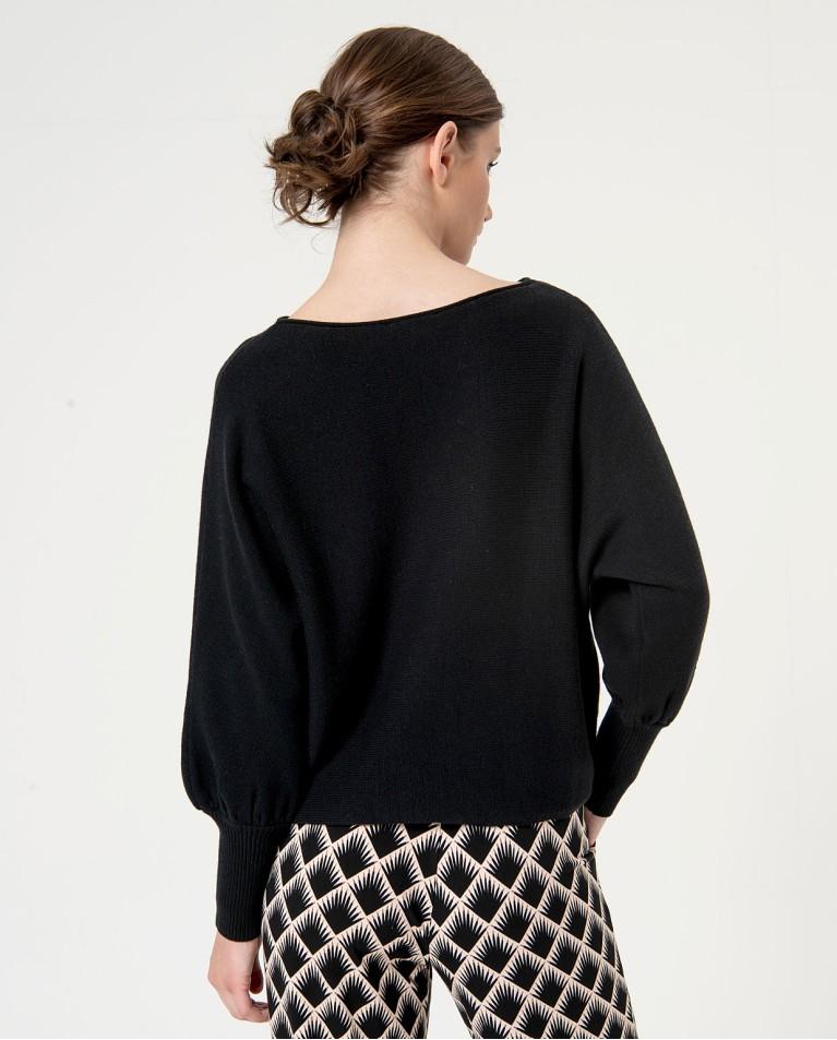 Surkana Jersey Manga Abullonada Liso Negro