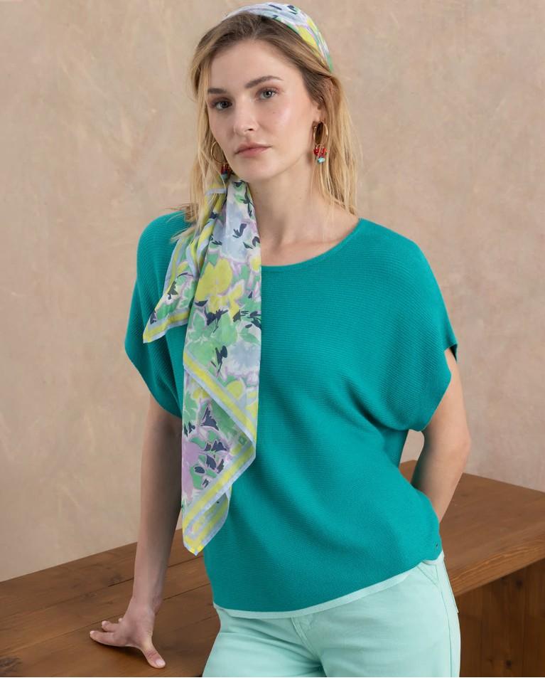 surkana Jersey manga corta de punto liso Esmeralda