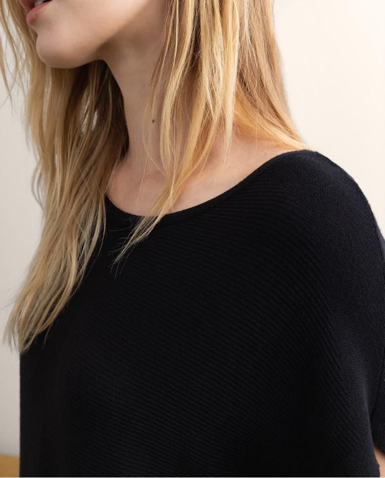 Surkana Jersey Manga Corta De Punto Liso Negro