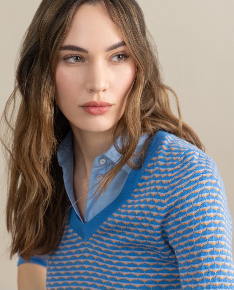 Surkana Jersey Manga Corta Estampado Azul