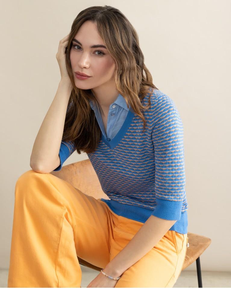 Surkana Jersey Manga Corta Estampado Azul