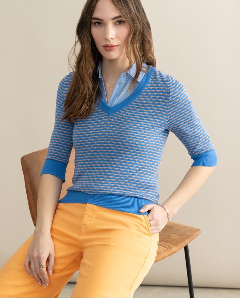 surkana Jersey manga corta estampado Azul