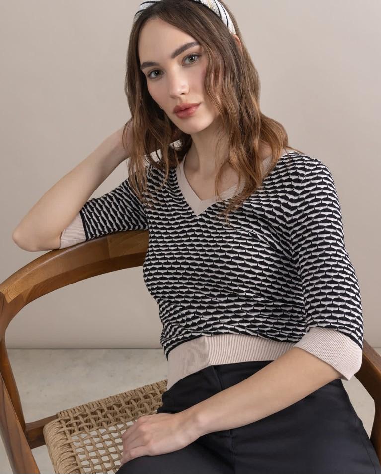 surkana Jersey manga corta estampado Negro