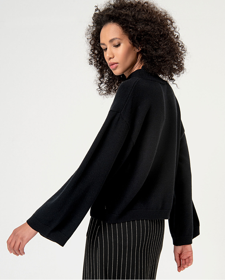 Surkana Jersey Oversize Punto Grueso Negro